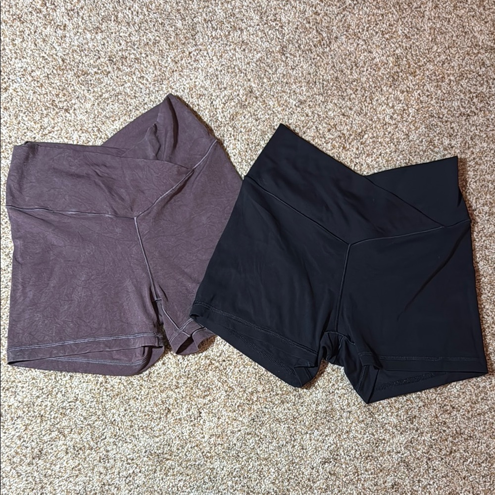 Aerie Black and Brown Cris Cris Bike Shorts with Stretchy Comfort